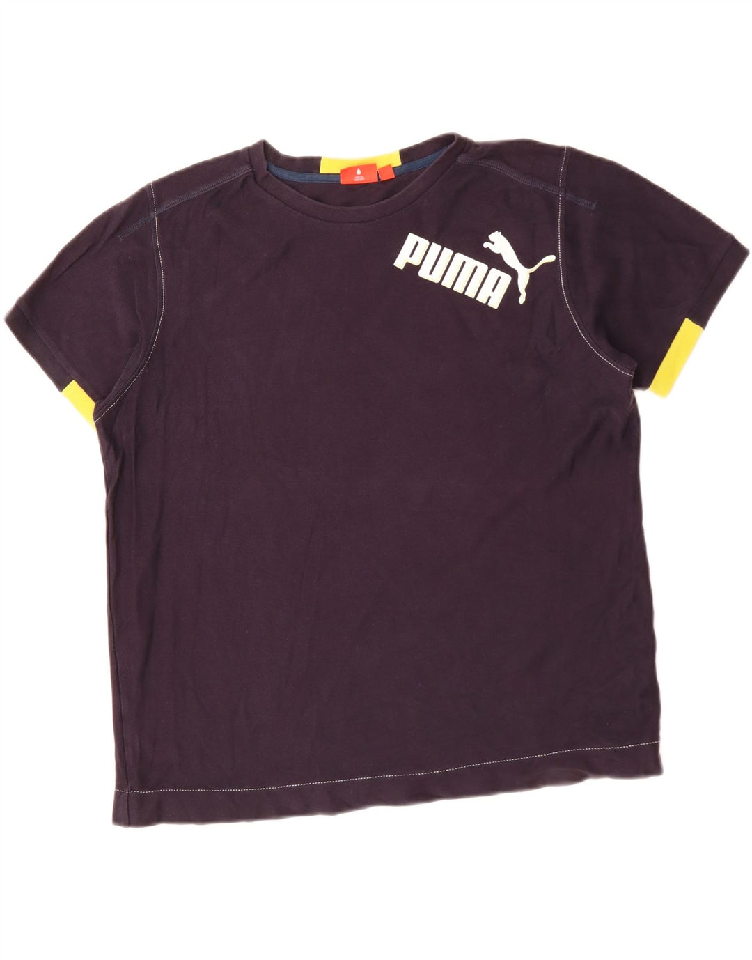Puma Herre grafisk T-shirt Top Stor Marineblå Colourblock Bomuld