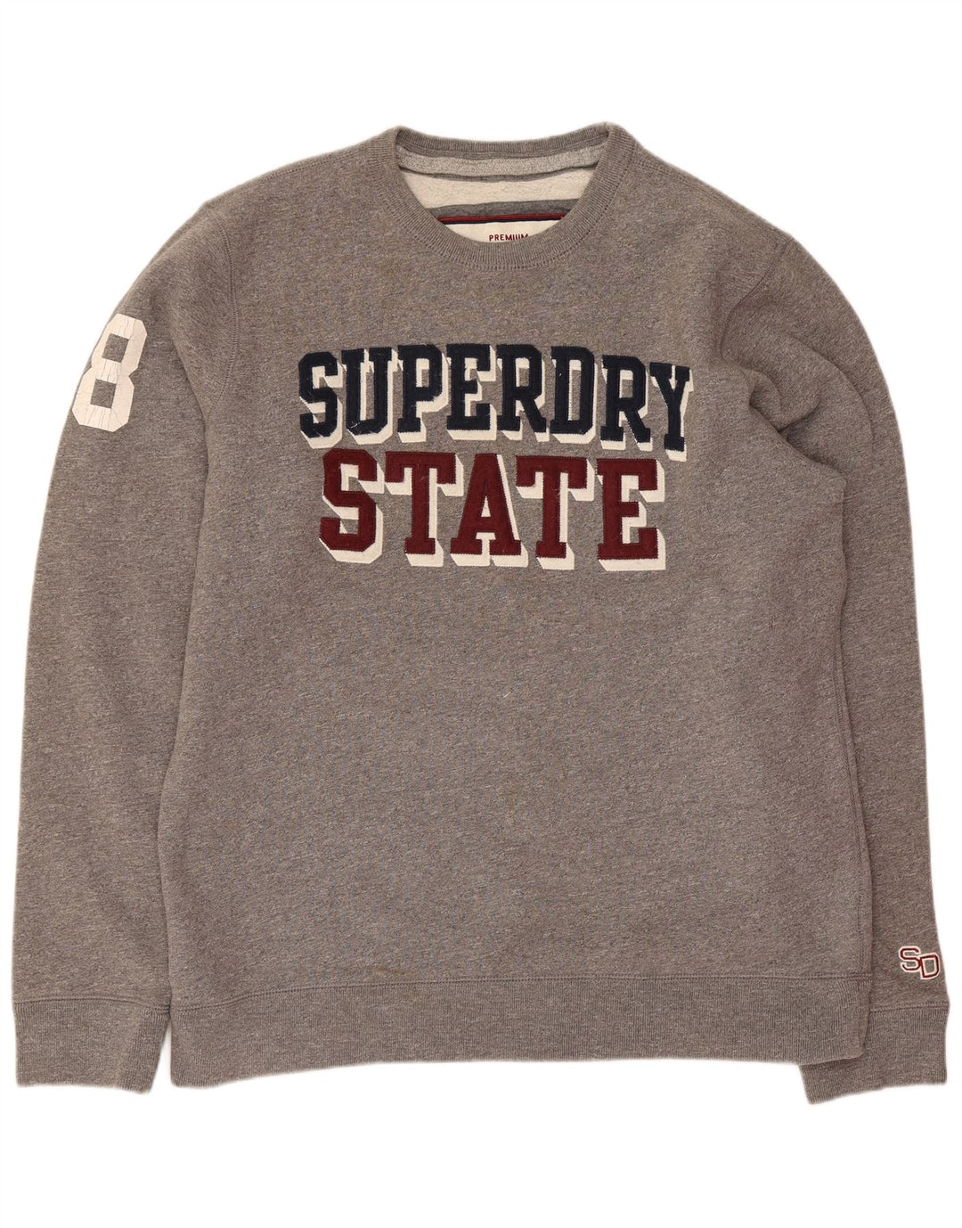 Superdry Grafisk Sweatshirt Jumper til mænd 2XL Grå Flecked Bomuld