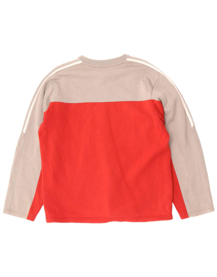 Adidas Sweatshirt Jumper UKI 38/40 Medium Rød Colourblock Bomuld
