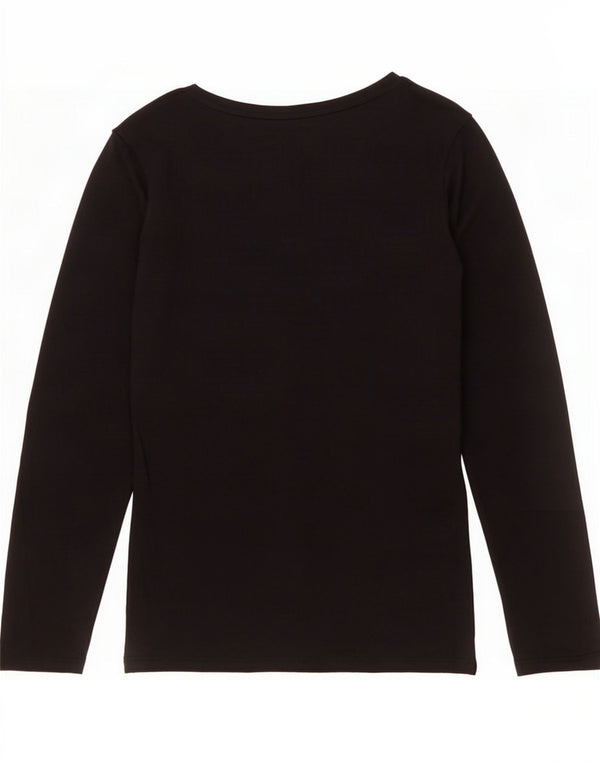 Guess Dame Grafisk Top Langærmet UK 12 Medium Sort Bomuld