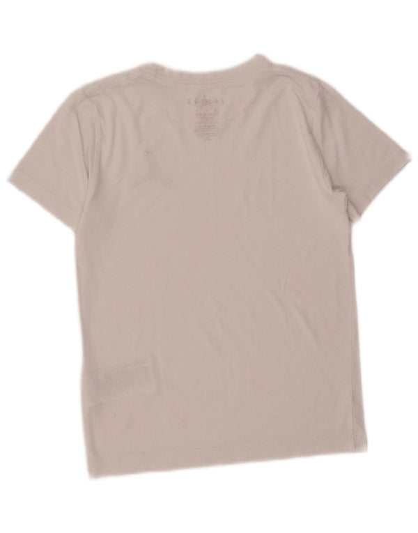 JORDAN Girls Graphic T-Shirt Top 8-9 Years Small White Cotton