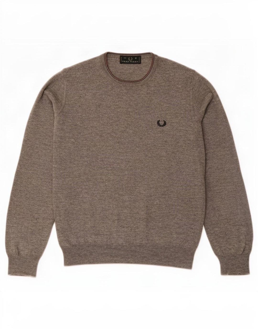 Fred Perry Herre trøje med rund hals, medium grå flækket