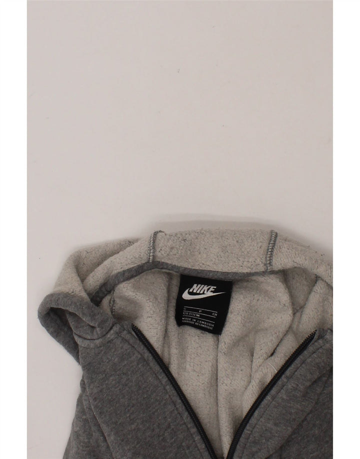 NIKE Boys Zip Hoodie Sweater 8-9 Years Small  Grey Cotton Vintage Nike and Second-Hand Nike from Messina Hembry 