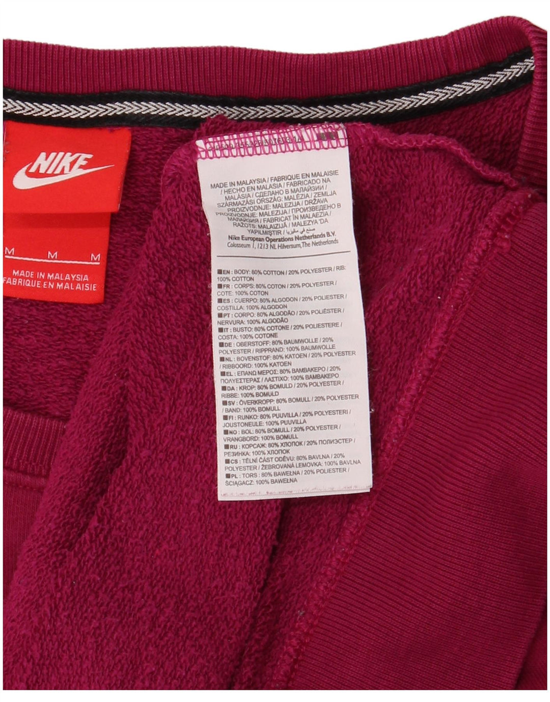Nike Dame Grafisk Sweatshirt Jumper UK 14 Medium Pink Bomuld