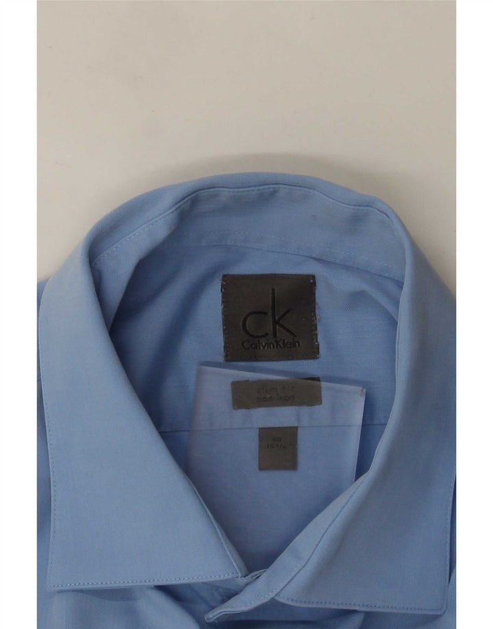Calvin Klein Herre Slim Fit Skjorte Størrelse 40 15 3/4 Medium Blue Classic
