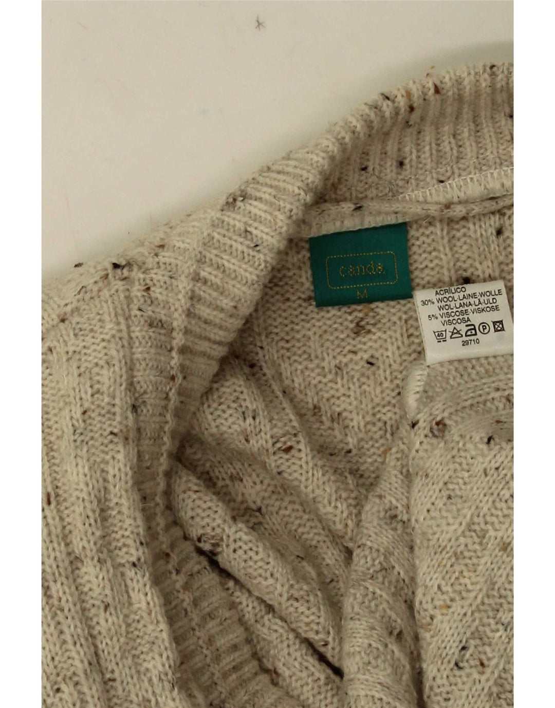 C&A Herre Canda V-hals sweater Medium Beige Flecked Acryl