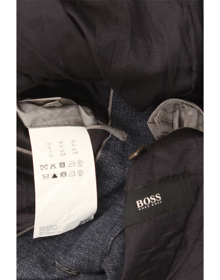 Hugo Boss Herre 2-knaps blazerjakke EU 52 XL Marineblå Uld