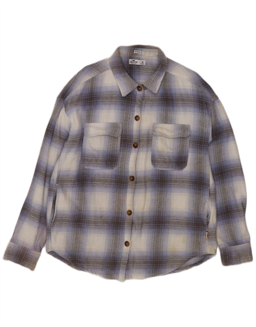 Hollister Womens Boyfriend Fit Flanellskjorte Medium Flerfarvet Plaid
