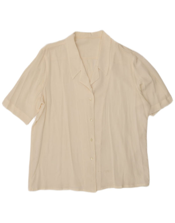 Vintage kvinders kortærmet skjortebluse UK 18 XL Off White
