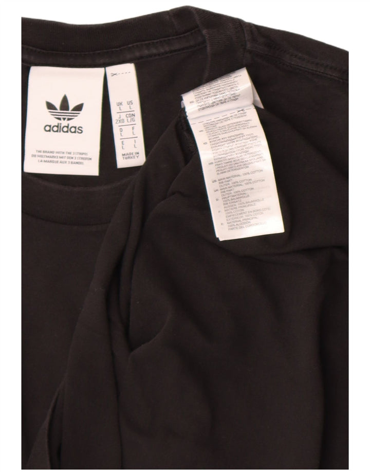 Adidas Herre T-Shirt Top Stor Sort Bomuld