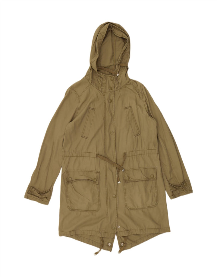 TOPSHOP Womens Oversized Hooded Parka Jacket UK 8 Small Khaki Cotton Vintage Topshop and Second-Hand Topshop from Messina Hembry 