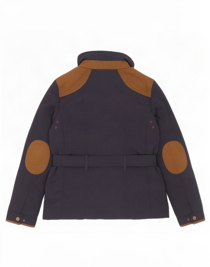 Zara Quiltet jakke til kvinder UK 18 XL Navy Blue Colourblock