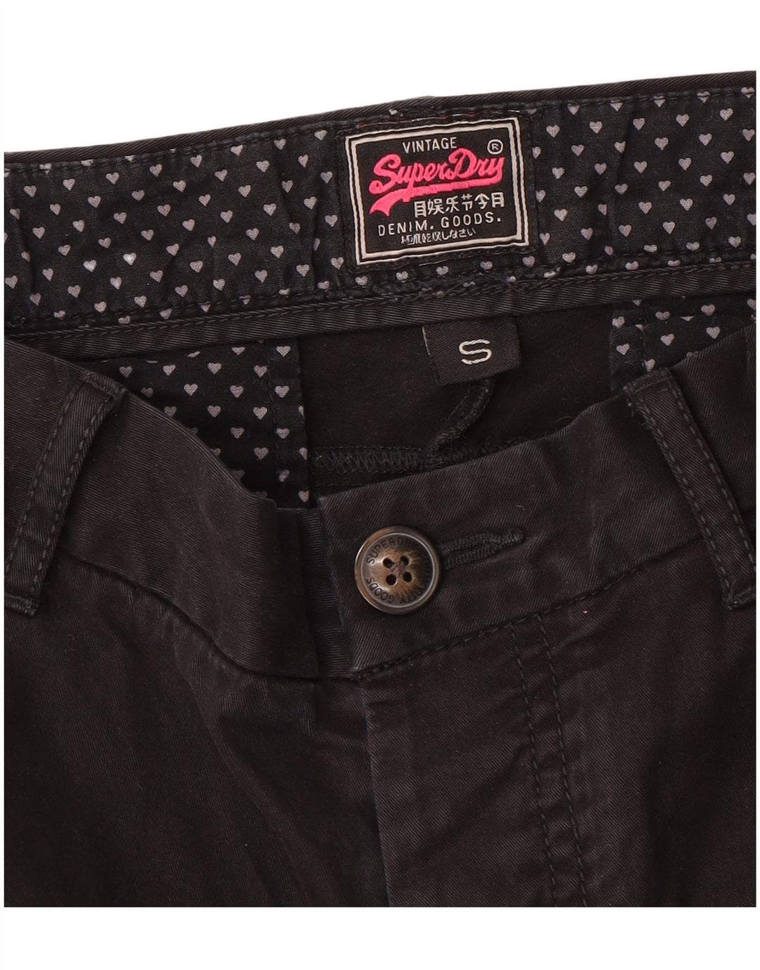 SUPERDRY Slim Chino-bukser til kvinder Small W27 L31 Sort