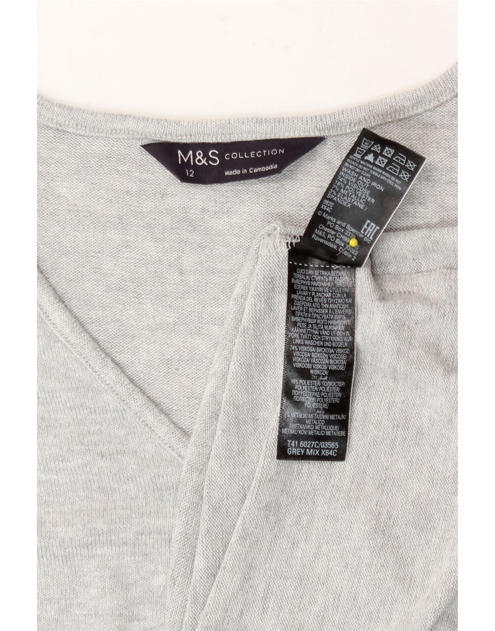 Marks & Spencer Dametop Langærmet UK 12 Medium Grey Viscose