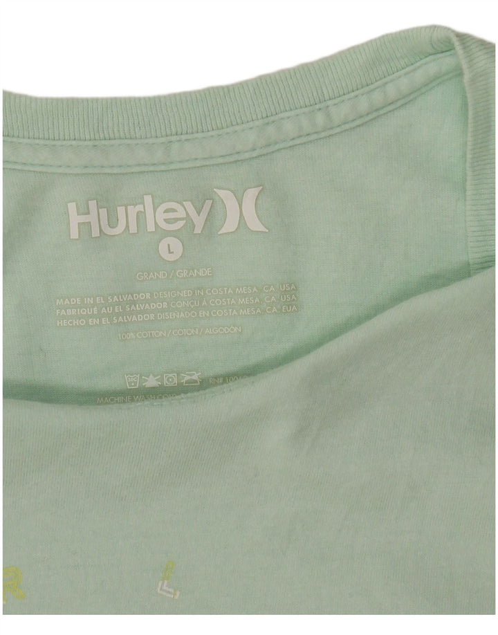 Hurley Herre Grafisk T-Shirt Top Stor Grøn Bomuld