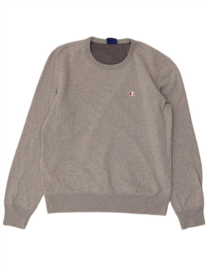 CHAMPION Womens Sweatshirt Jumper UK 14 Medium Grey Polyester