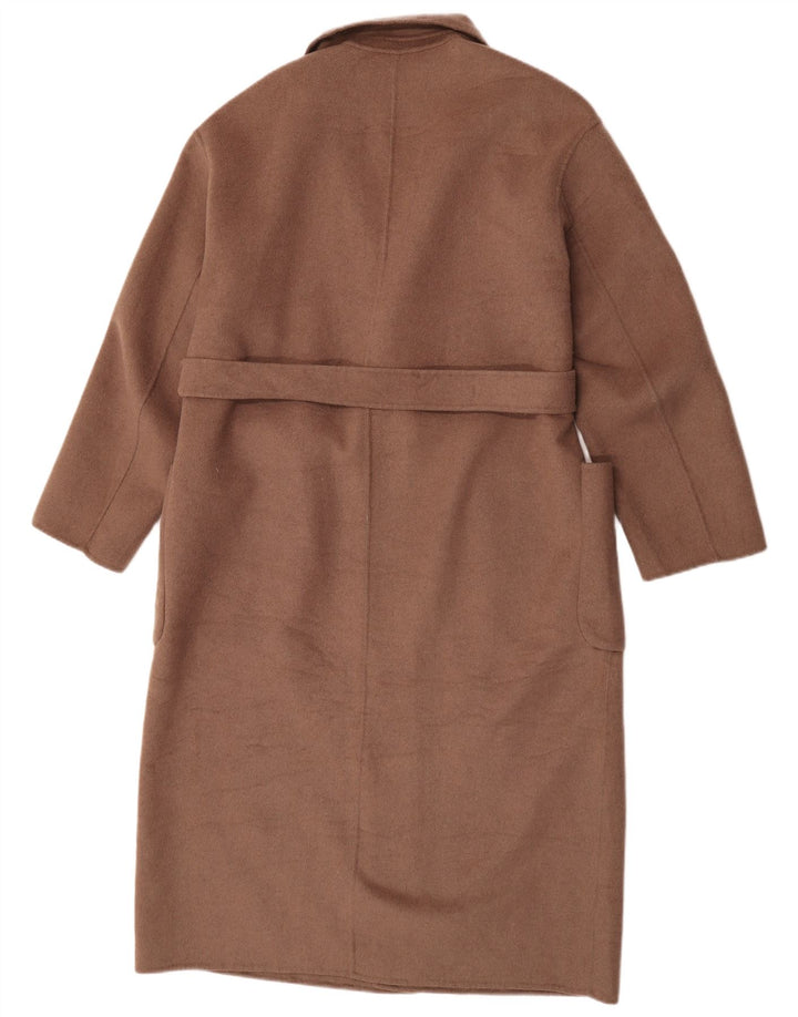Zara Dame Overfrakke UK 16 Stor Brun Uld