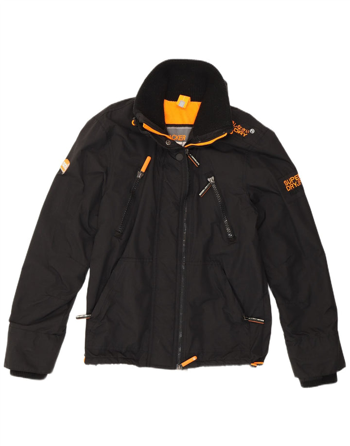 SUPERDRY Womens The Wind Attacker Windbreaker Jacket UK 10 Small Black