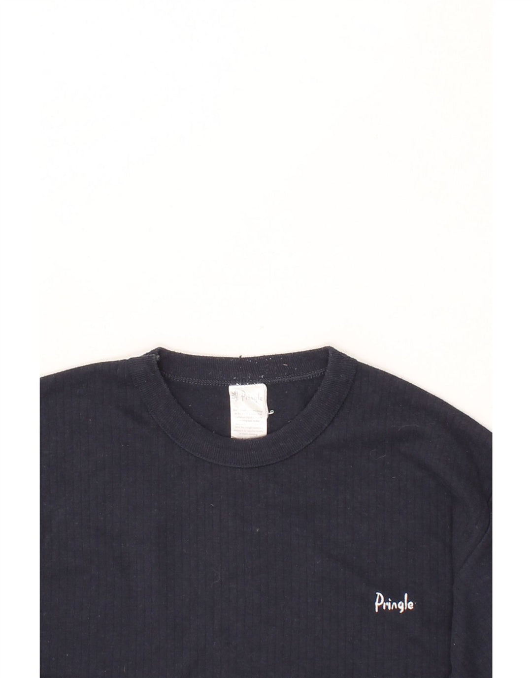 PRINGLE Mens Top Long Sleeve XS Navy Blue Polyester Vintage Pringle and Second-Hand Pringle from Messina Hembry 