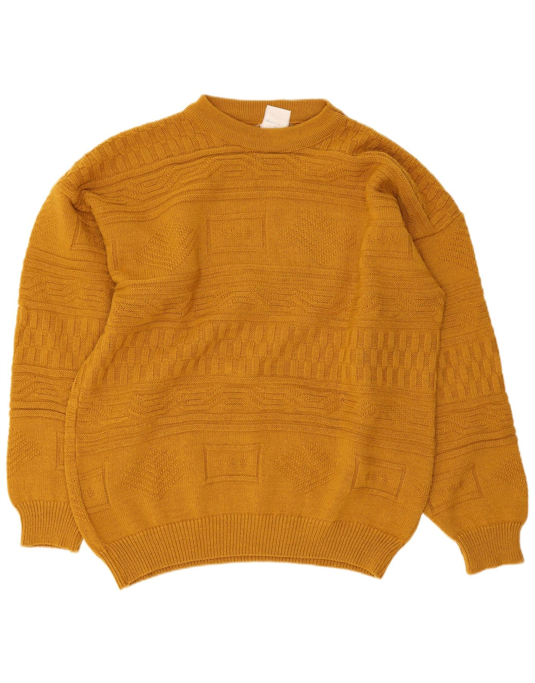 Vintage Herre Turtle Neck Jumper Sweater IT 48/50 Medium Yellow