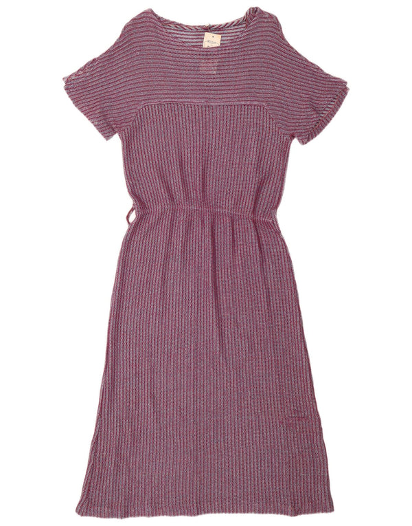 Vintage Dame A-Line Kjole IT 46 Stor Lilla Stribet