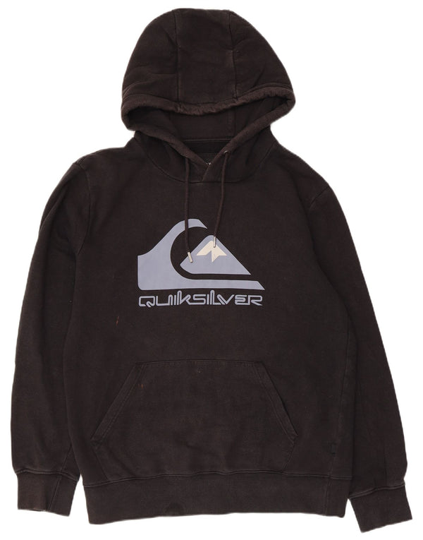 Quiksilver Herre grafisk hættetrøje Jumper Medium Sort Bomuld