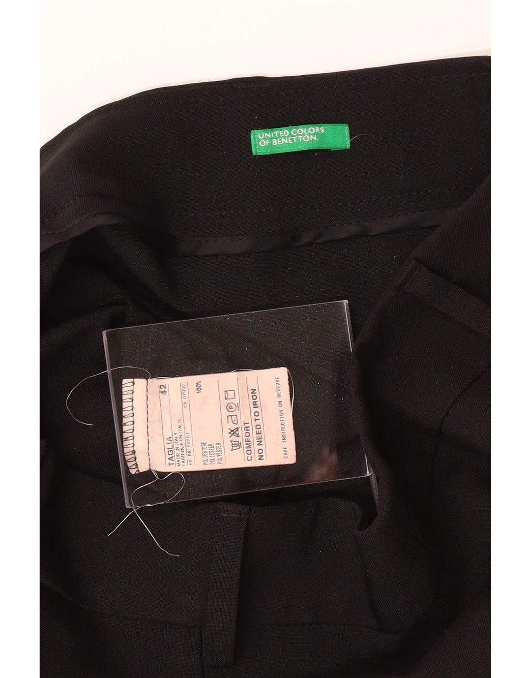 BENETTON Womens Midi Skirt IT 42 Medium W30 Black Polyester Vintage Benetton and Second-Hand Benetton from Messina Hembry 