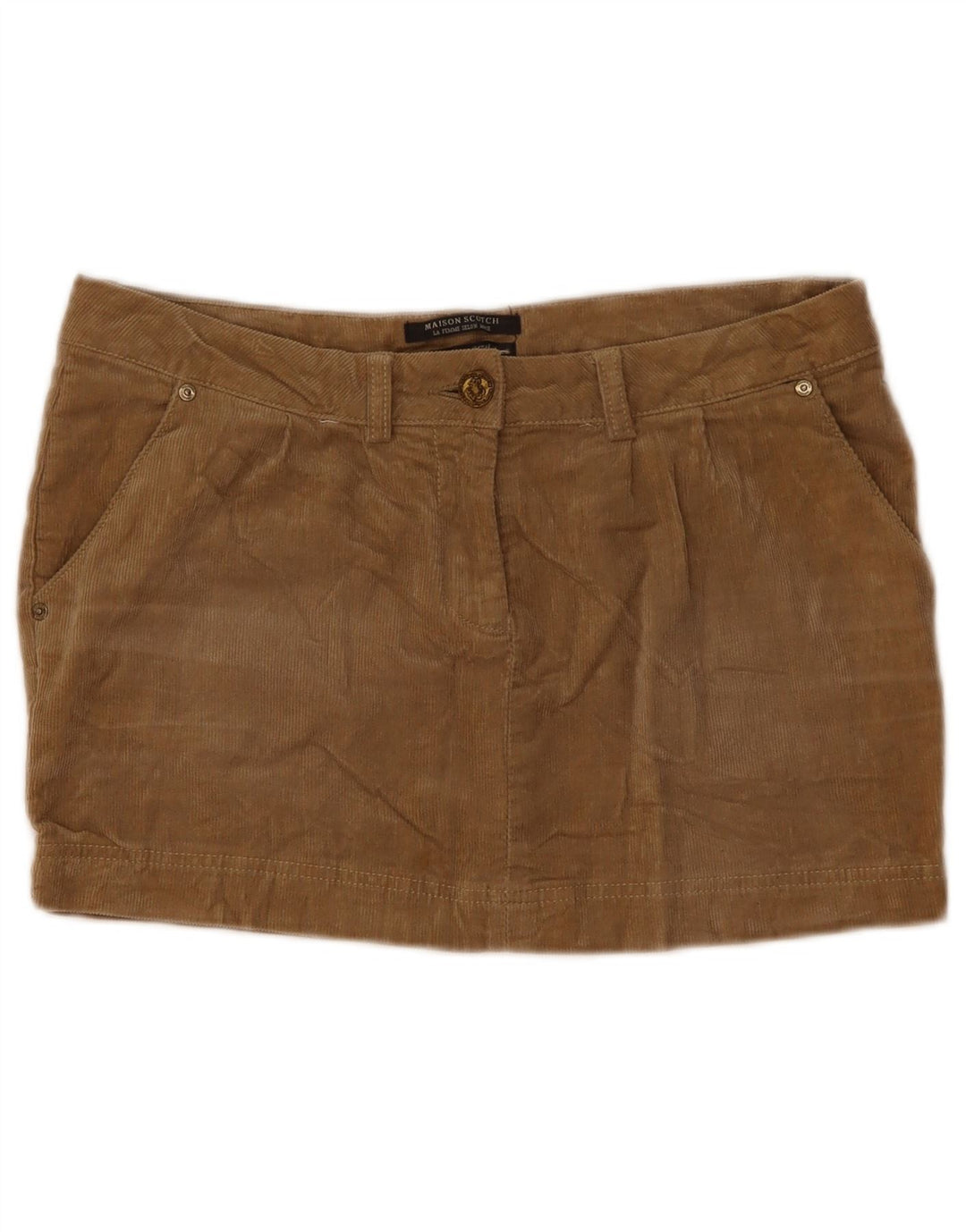 Maison Scotch Damefløjl Mininederdel W34 Stor Brun