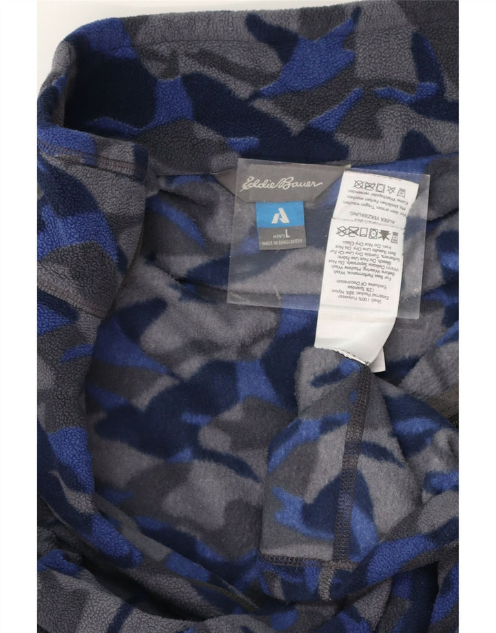 EDDIE BAUER Mens Abstract Pattern Fleece Jumper Large Multicoloured Vintage Eddie Bauer and Second-Hand Eddie Bauer from Messina Hembry 
