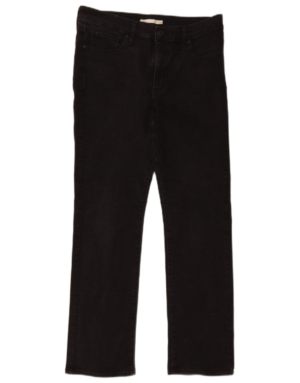 Levi's Womens 314 Shaping Straight Jeans W31 L30 Sort bomuld