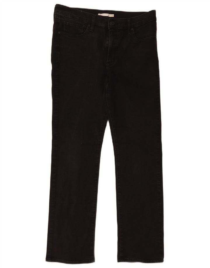 Levi's Womens 314 Shaping Straight Jeans W31 L30 Sort bomuld