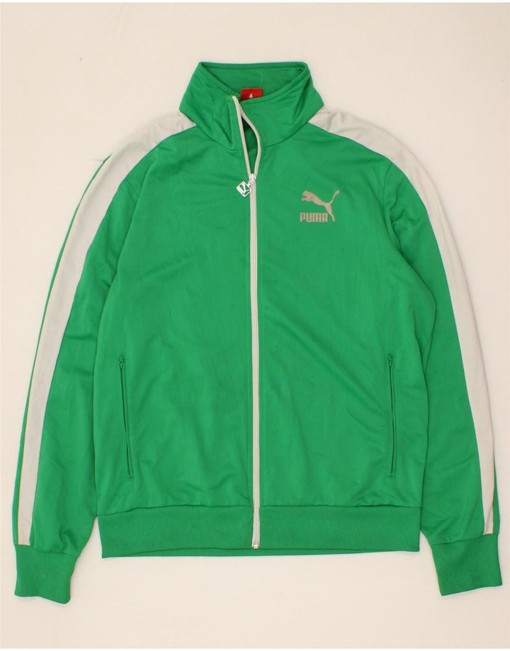 PUMA Træningsdragt til mænd, topjakke, stor grøn polyester