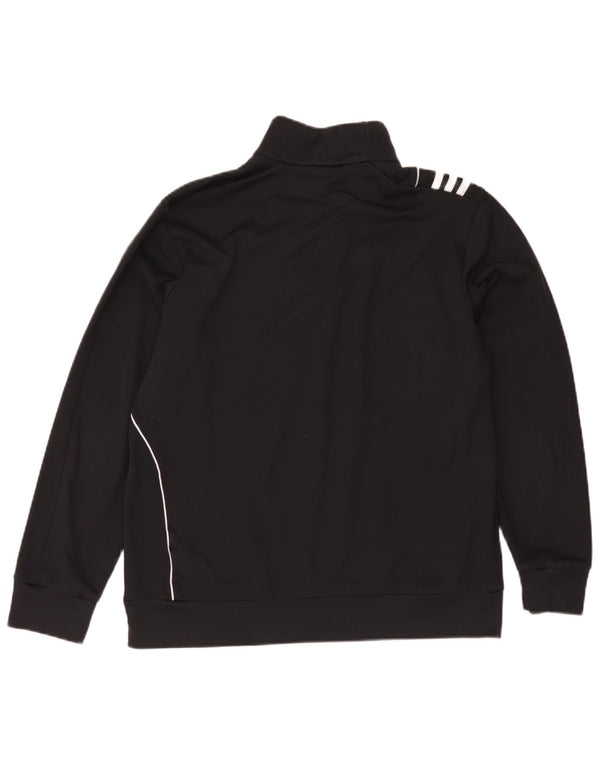 Adidas Sweatshirt med lynlås til mænd UK 42/44 Stor sort polyester