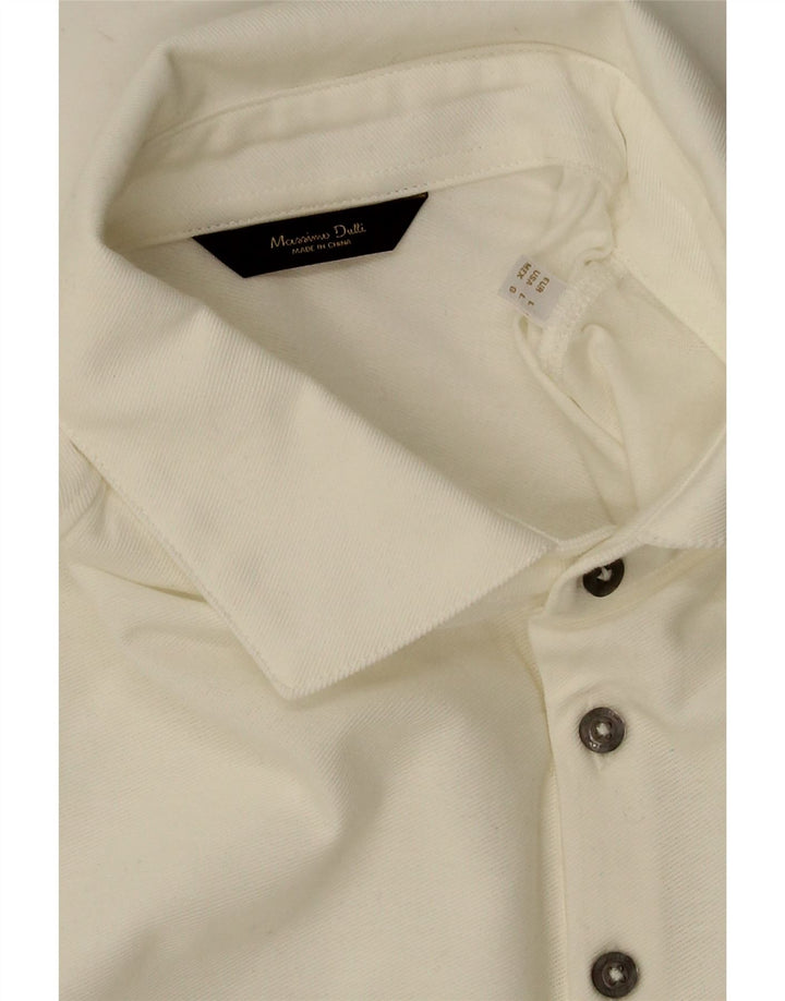 Massimo Dutti Herre Polo Shirt Stor Hvid Bomuld