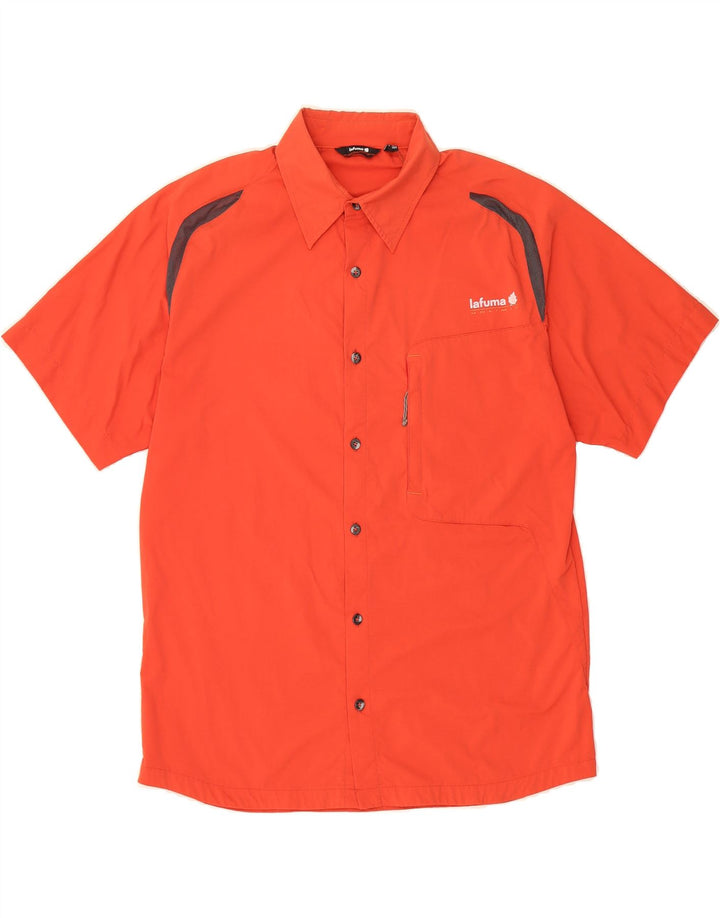 LAFUMA Mens Special Edition Short Sleeve Shirt Large Red Polyamide Vintage Lafuma and Second-Hand Lafuma from Messina Hembry 