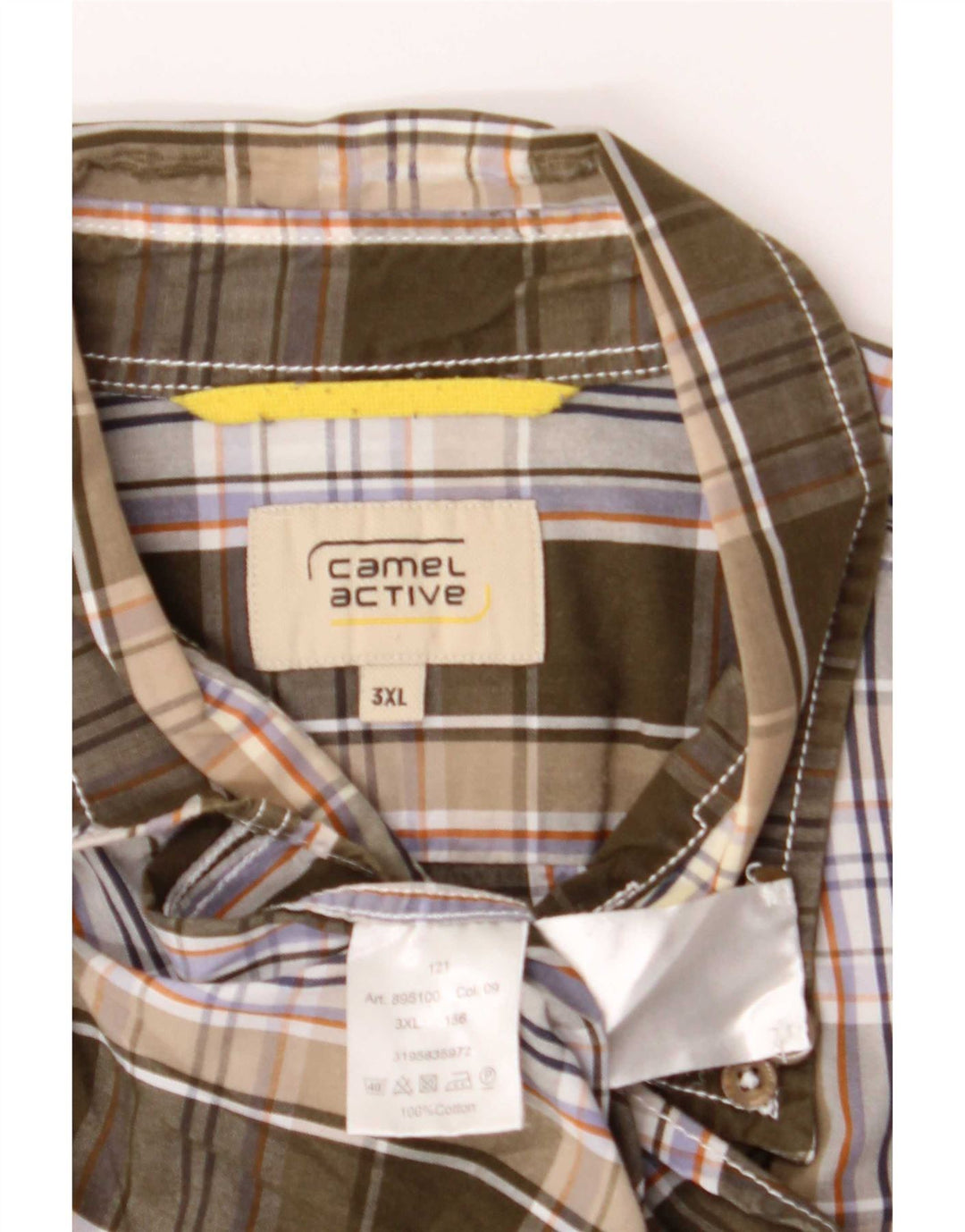 Camel Active Herreskjorte 3XL Khaki Plaid Bomuld