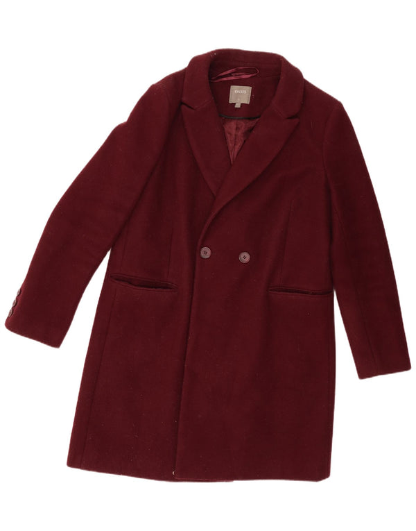 Oasis Dame Dobbeltradet Frakke UK 16 Large Bourgogne Polyester