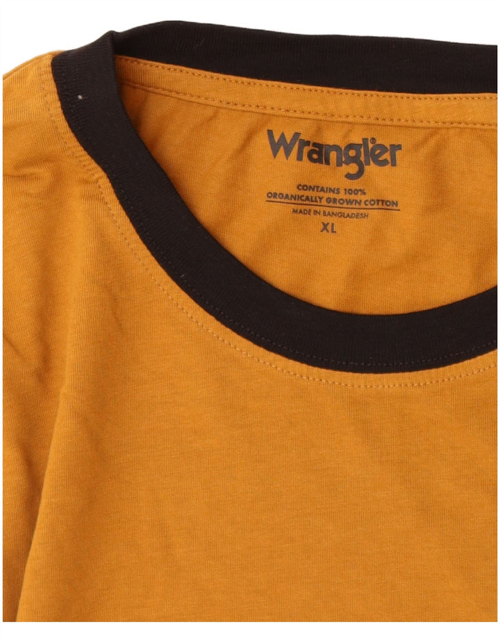 WRANGLER Herre T-Shirt Top XL Brun Bomuld