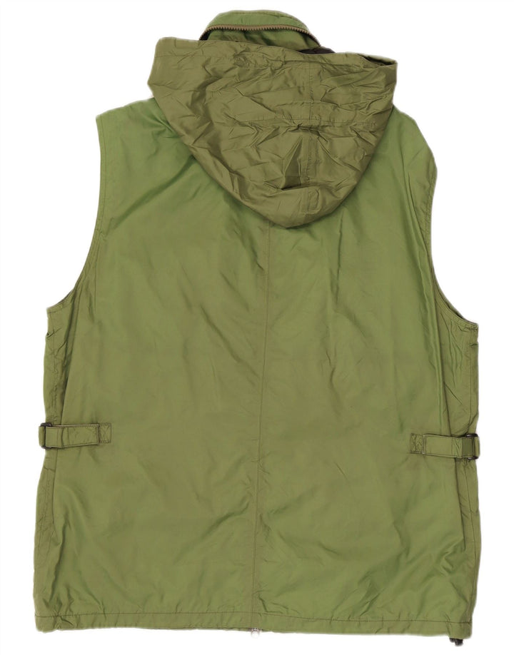 ALBERTO ASPESI Herre Hooded Utility Gilet UK 42 XL Grøn Nylon