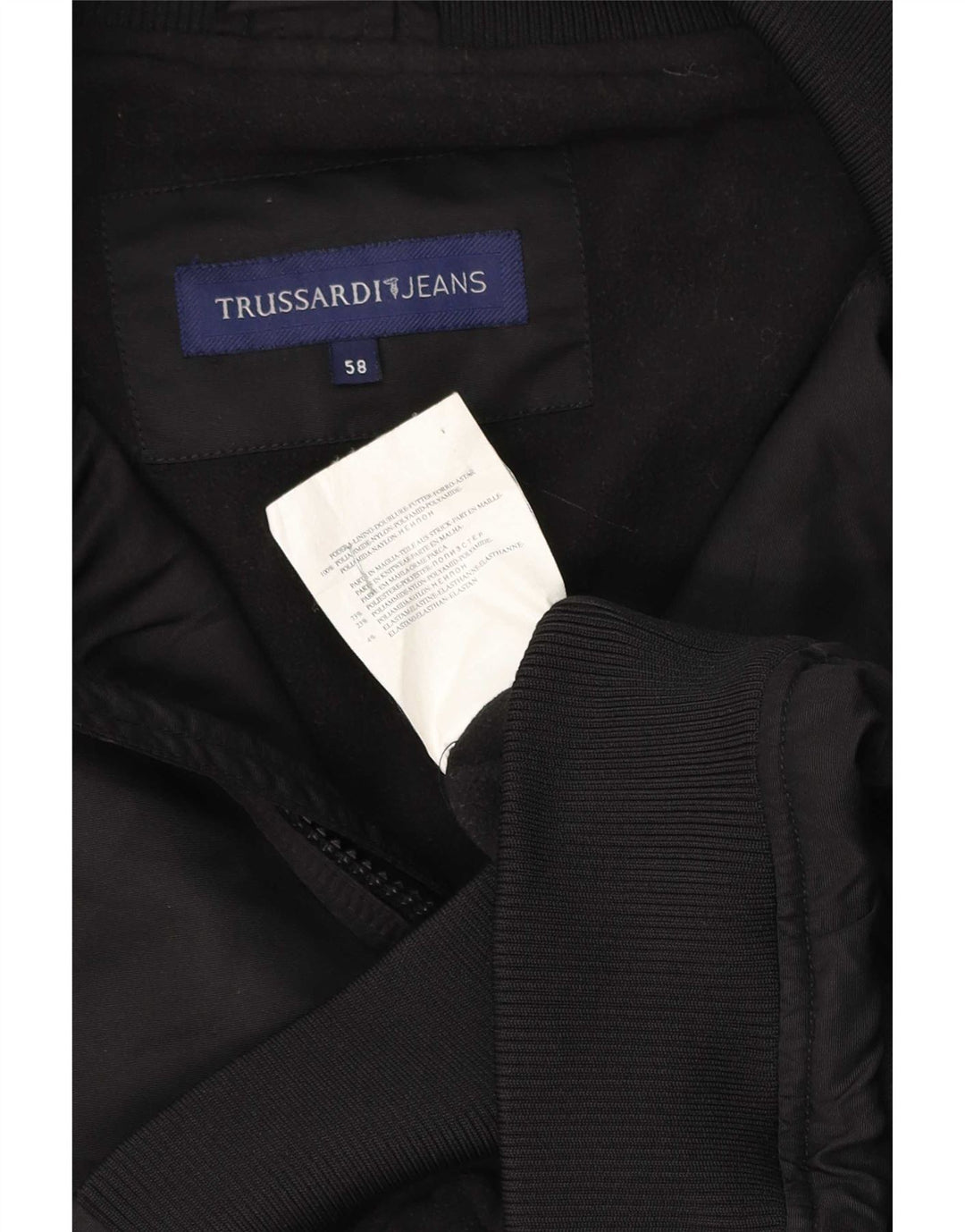 Trussardi Jeans Herre Bomber Jacket IT 58 4XL Sort Polyester