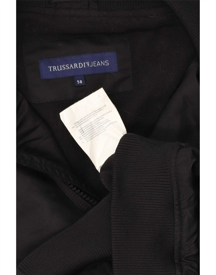 Trussardi Jeans Herre Bomber Jacket IT 58 4XL Sort Polyester