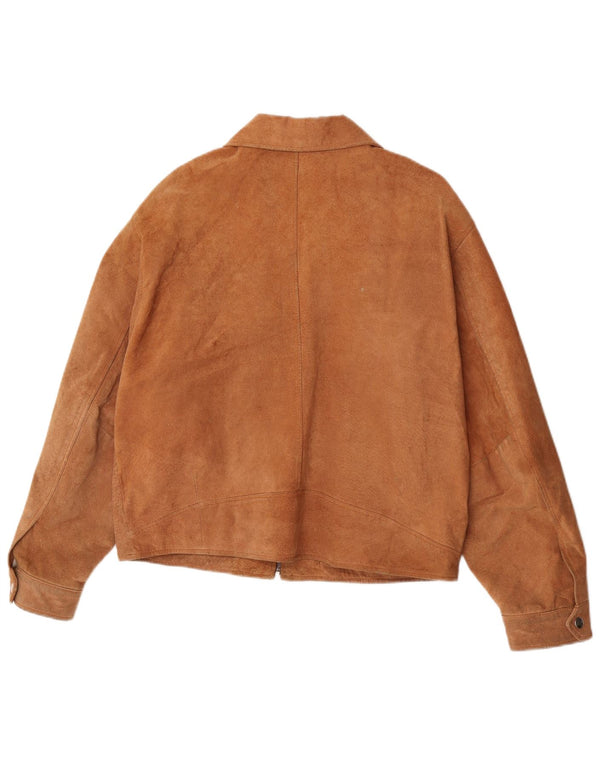 Alan Gordon Dame Ruskind Bomber Jacket UK 14 Large Beige Læder