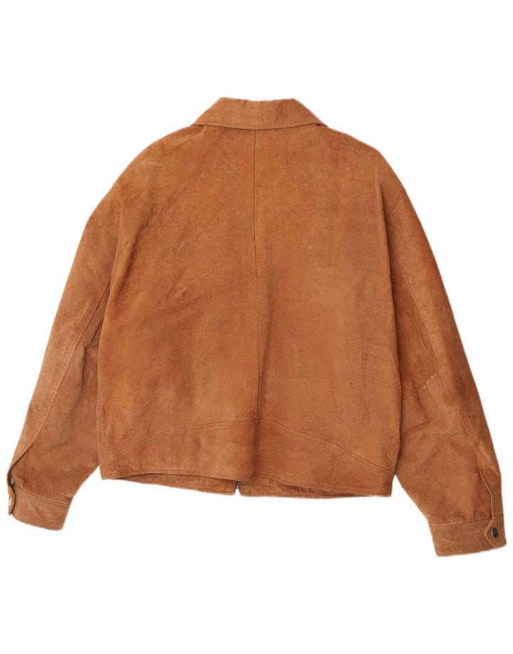 Alan Gordon Dame Ruskind Bomber Jacket UK 14 Large Beige Læder