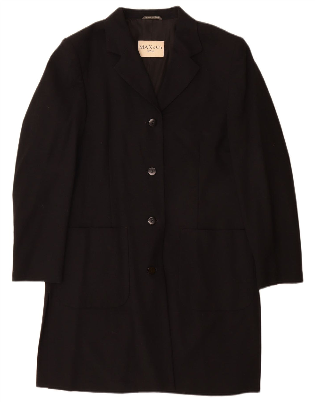Max & Co. Overfrakke til kvinder UK 12 Medium Sort Uld