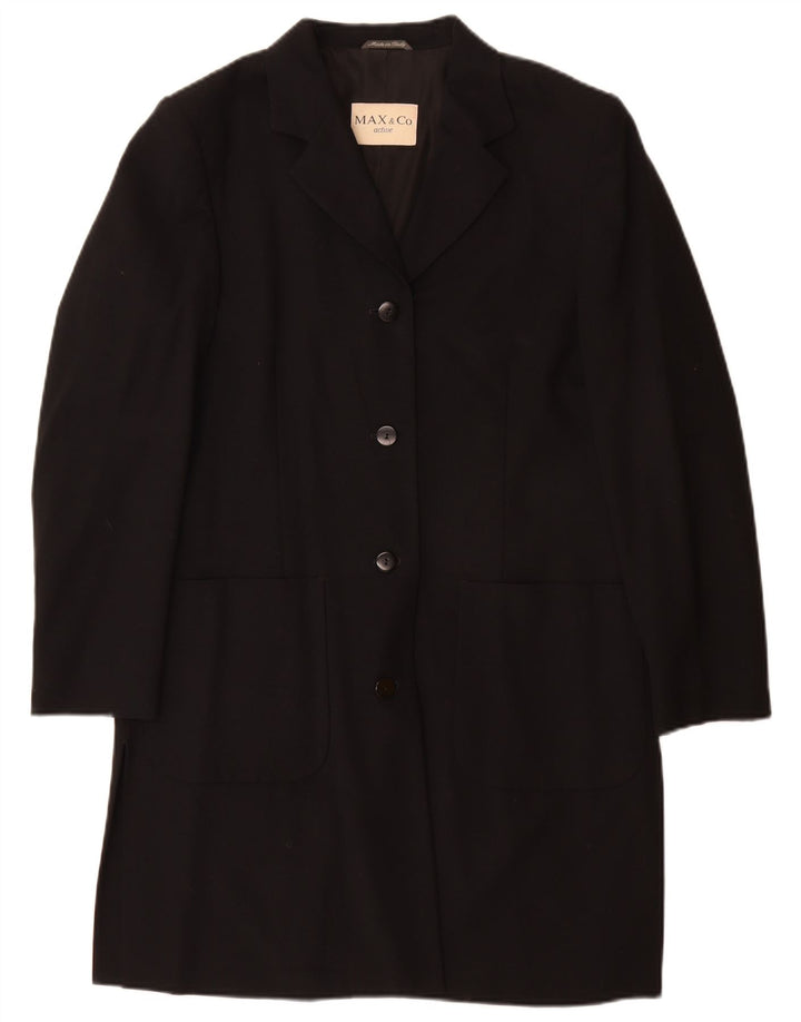 Max & Co. Overfrakke til kvinder UK 12 Medium Sort Uld