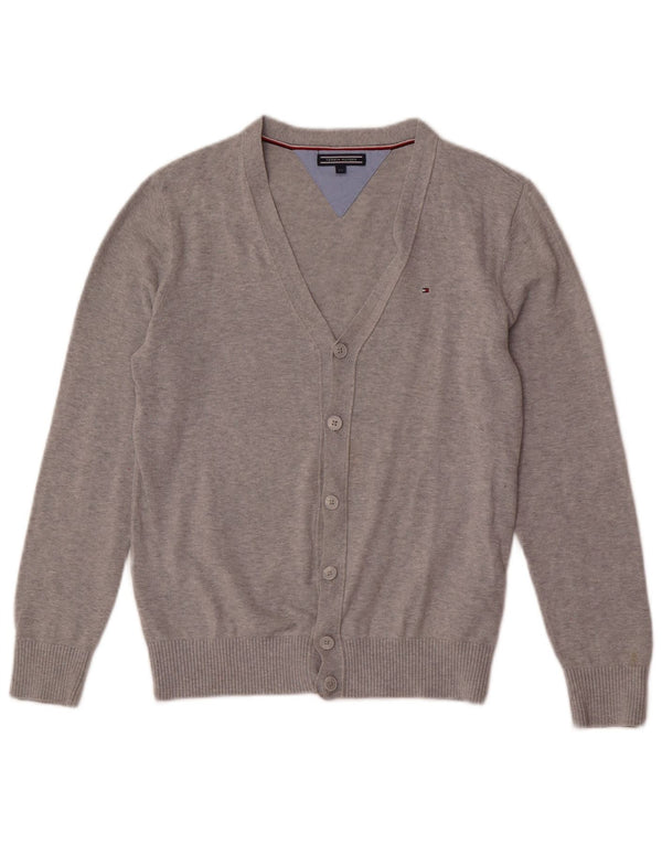 Tommy Hilfiger drenge cardigan sweater 13-14 år grå flækket bomuld