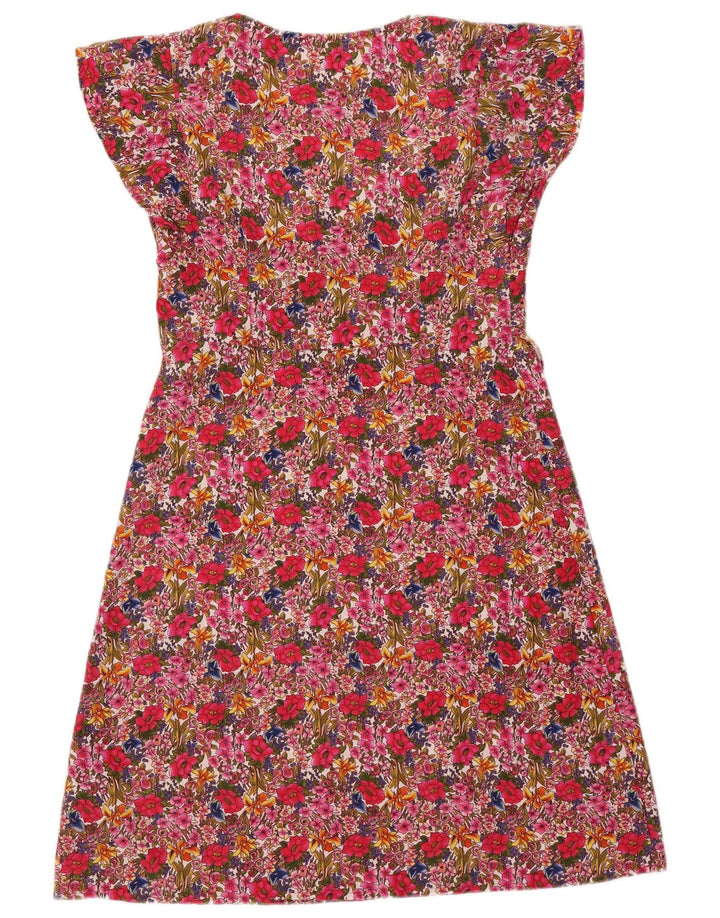 Marks & Spencer Dame A-Line Kjole UK 10 Small Pink Floral Polyester