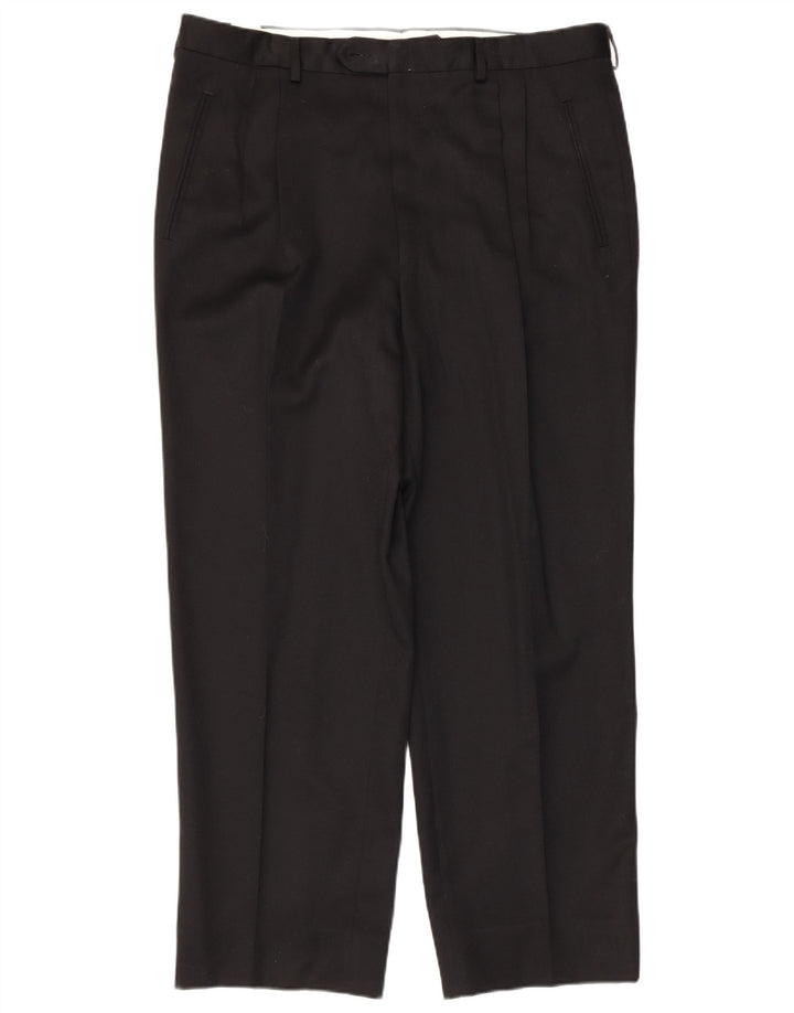 Daniel Hechter Herre Pegged Suit Bukser IT 56 3XL W38 L28 Sort Uld