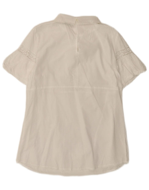 BENETTON Dame bluse Top UK 12 Medium White