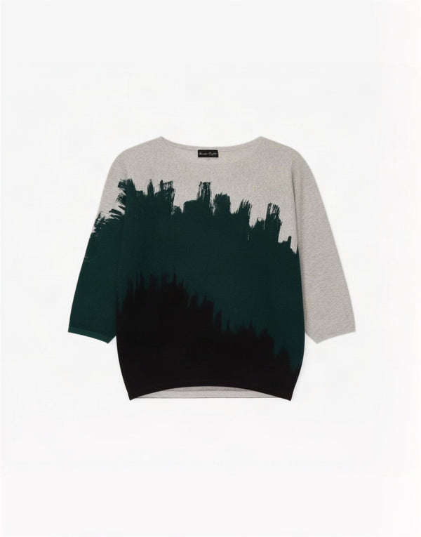 Phase Eight Dame Boat Neck Jumper Sweater UK 6 XS Grå Colourblock